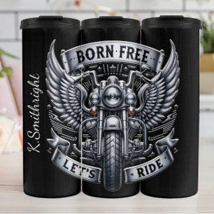 Termo Nacidos libres montemos en motocicleta Emblem