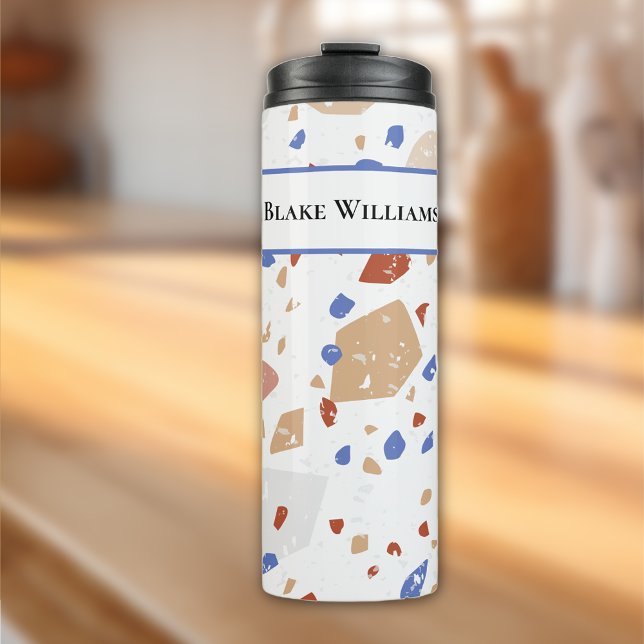 Termo Name, Earth Tones Mosaic Terrazzo Pattern 16oz (Subido por el creador)