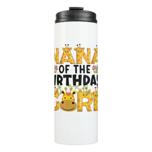 Termo Nana 1er cumpleaños Chica Giraffe partido temático (Anverso)