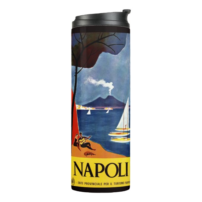 Termo Napoli Nápoles Italia vintage travel tumbler (Rotado hacia la izquierda)