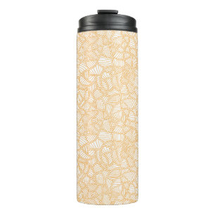 Termo Naranja aleatorio de hojas de mosaico pálido
