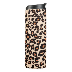 Termo Naranja Brown Black Leopard Animal Print