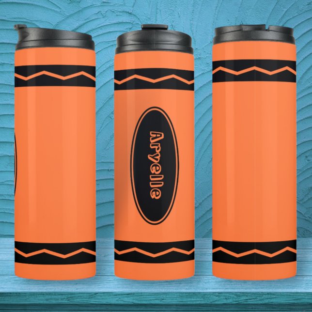 Termo Naranja de nombre personalizado Crayon Travel Mug  (Subido por el creador)