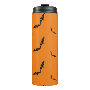 Termo Naranja Halloween/murciélago Termal Tumbler