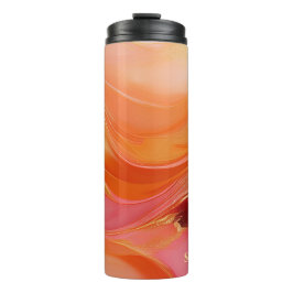 Termo Naranja Moderna Rosa y Dorado-