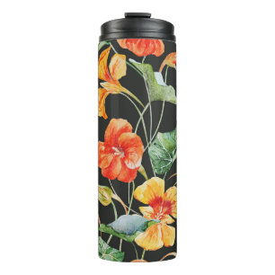 Termo Naranja Nasturtium: Patrón de color de agua oscuro