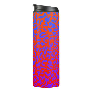 Termo Naranja Purpura Rojo Fuego Grande Estampado de Leo