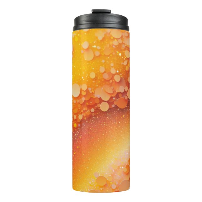 Termo Naranja Purpurina amarillo Tumbler térmico 12oz (Anverso)