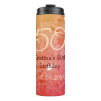 Naranja rojo 50 cumpleaños fecha de añadir nombre