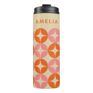 Termo Naranja rosado medio Mod Geométrico Personalizado