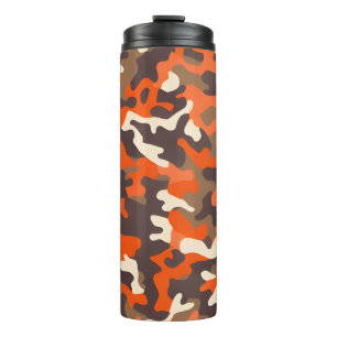 Termo Naranja y Brown Camo