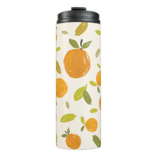 Termo Naranjas pintados a mano fruta diseño de patrones
