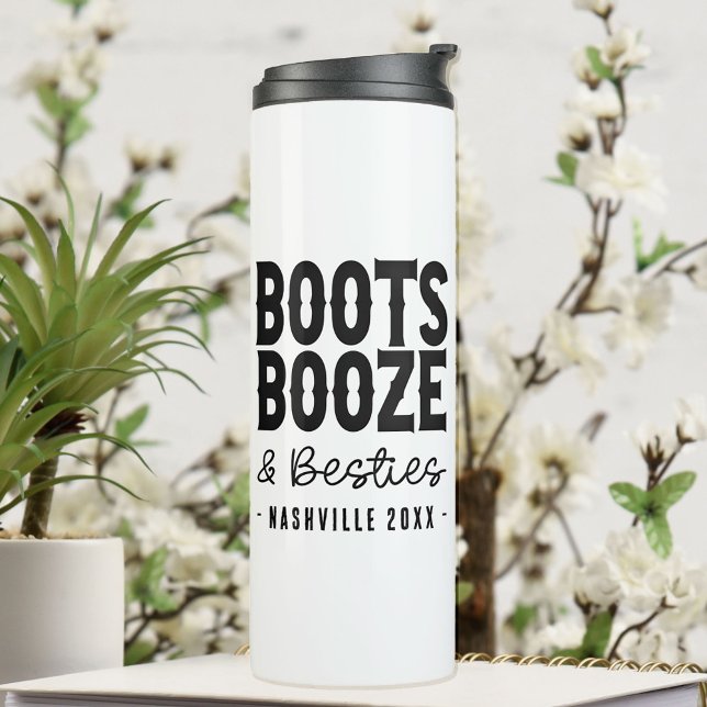 Termo Nashville Bachelorette Boots Booze Besties Persona (Subido por el creador)