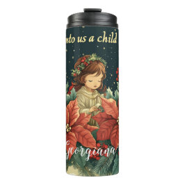 Termo Natividad bíblica personalizada niño y verso