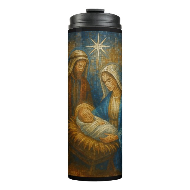 Termo Nativity Stained Glass Mosaic | Holy Family  (Anverso)