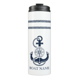 Termo Nautical Blue Anchor Bote Name