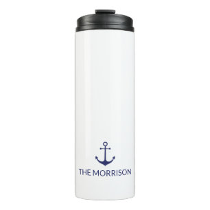 Termo Nautical Personalizado Nombre del barco ancla azul
