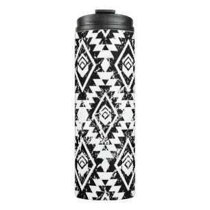 Termo Navajo tribal: geométrico blanco negro.