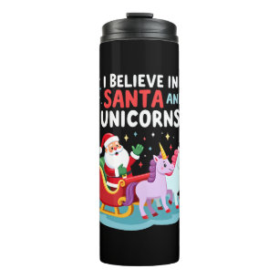 Termo Navidad Creo En Santa Y Unicornios Divertido Xm