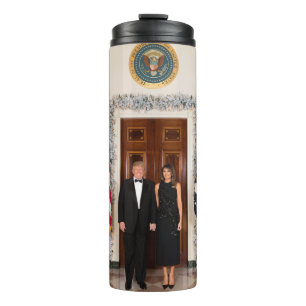 Termo Navidad en la Casa Blanca Donald Trump & Melania