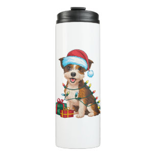 Termo Navidad en Santa Hat Border Terrier Dog