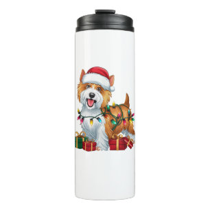 Termo Navidad iluminando Santa Hat Cristo de perro del t
