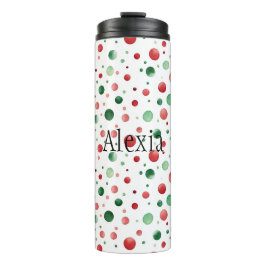 Termo Navidad puntos rojos blancos verdes