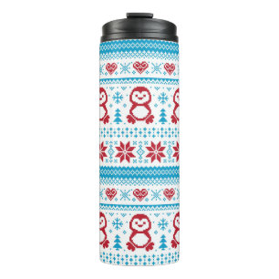 Termo Navidad y modelo hecho punto invierno