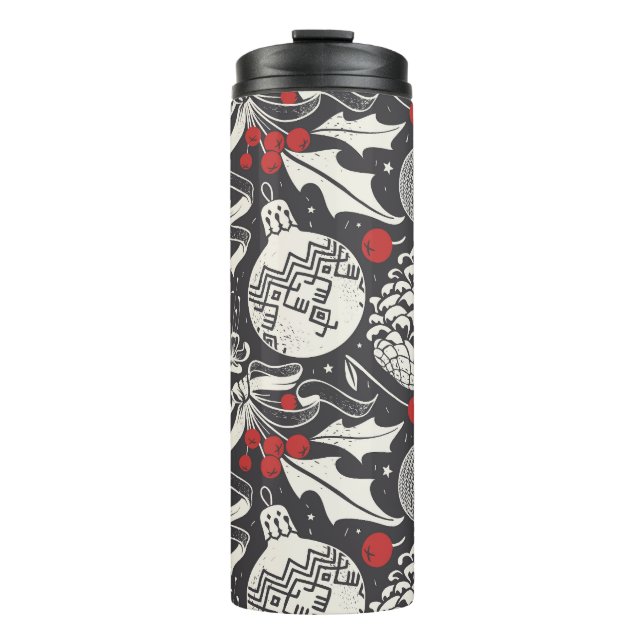 Termo Navidades A Mano: Mistletoe Pine Seamless. (Anverso)