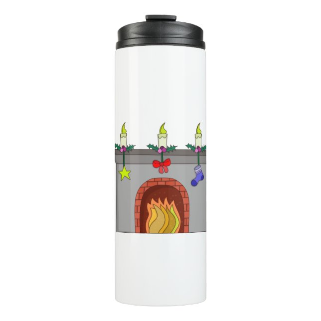 Termo Navidades acogedores con chimenea (Anverso)