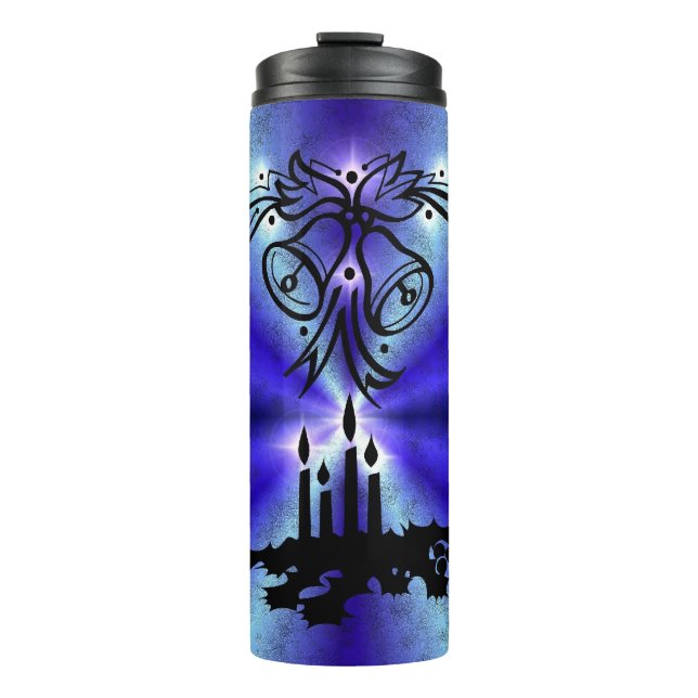 Termo Navidades Artdeco sobre el arcoiris verde azul (Anverso)