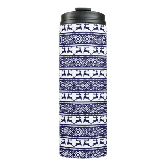 Termo Navidades, azul y blanco escandinavo (Anverso)