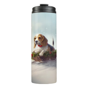 Termo Navidades Beagle en invierno