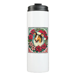 Termo Navidades Collie Dog Ilustracion Yule Collies 1