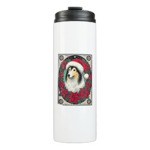 Termo Navidades Collie Dog Ilustracion Yule Collies 4