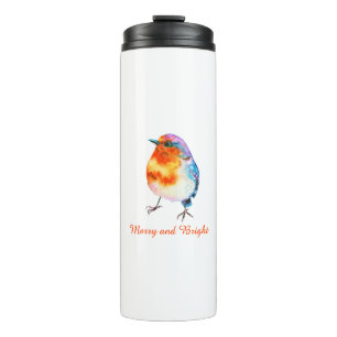 Termo Navidades curos Robin Watercolor Merry y Bright