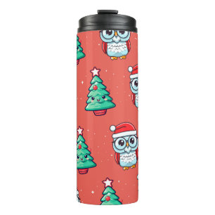 Termo Navidades Cute Owl Santa Claus