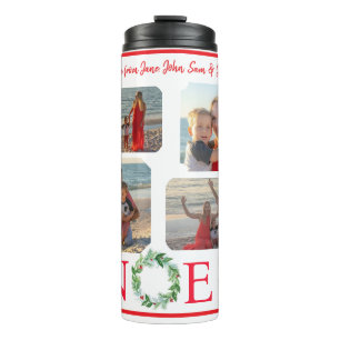 Termo Navidades de acuarela de la foto de Holiday Wreath