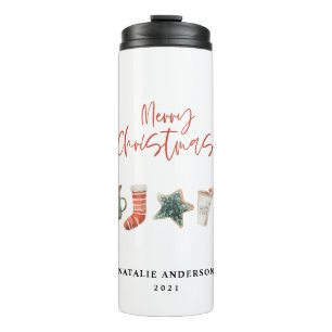 Termo Navidades de acuarela galletas beben caramelos