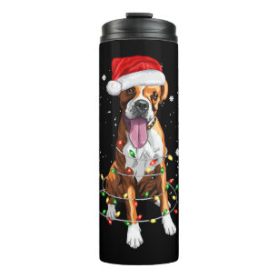 Termo Navidades de árbol de perros boxer iluminan Navida