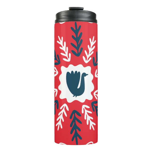 Termo Navidades de arte Folk Doodle Tile (Anverso)