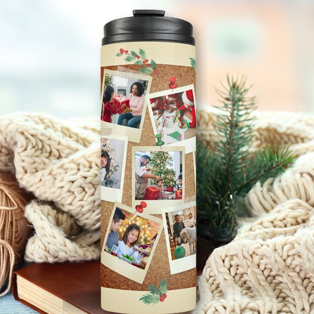 Termo Navidades de Beige Cork con plantilla fotográfica  (Subido por el creador)