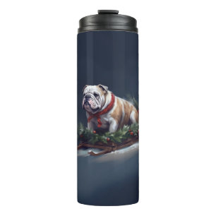Termo Navidades de bulldog nevan invierno