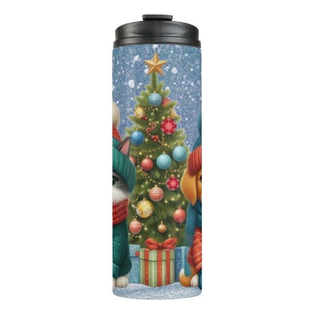 Termo Navidades de cachorro y gatito (Anverso)