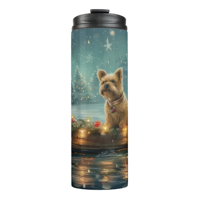 Termo Navidades de Cairn Terrier disfrutan de un viaje f (Anverso)