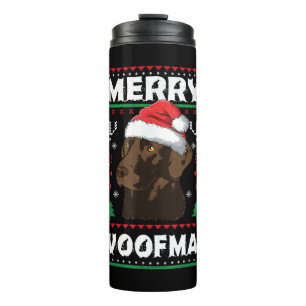Termo Navidades de chocolate de maderas Woofmas Labrador