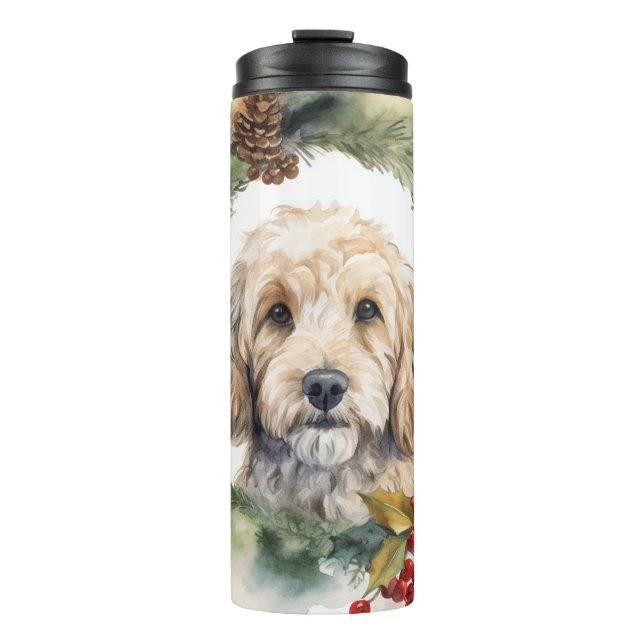 Termo Navidades de Cockapoo Cachorro festivo (Anverso)