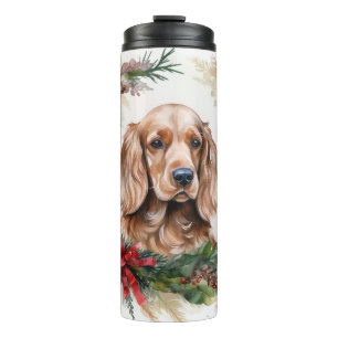 Termo Navidades de Cocker Spaniel Wreath Festimes Pup