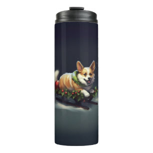 Termo Navidades de Corgi nevan invierno