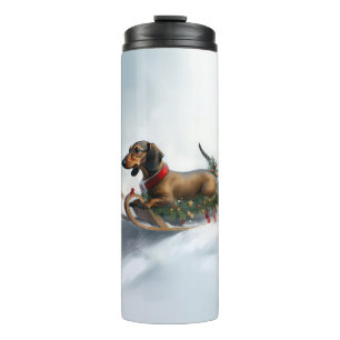 Termo Navidades de Dachshund en invierno